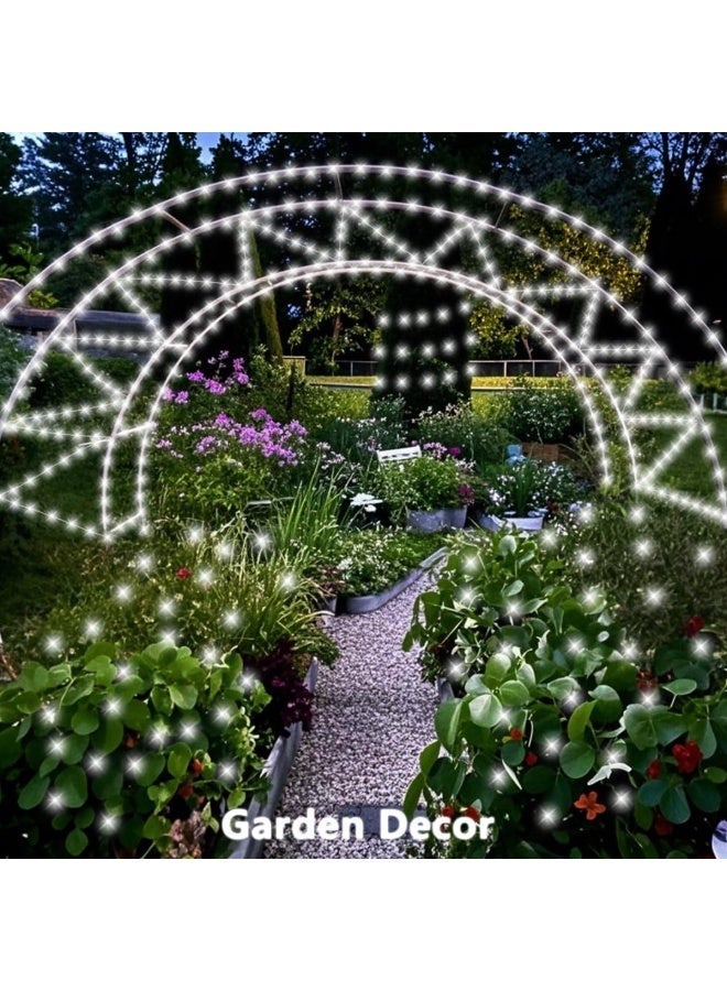 سولاكان سلسلة إضاءة تعمل بالطاقة الشمسية، 300 لمبة LED، طول 32 متر، إضاءة بيضاء، 8 أوضاع إضاءة، تشغيل وإيقاف تلقائي، مقاومة للعوامل الجوية، مناسبة للشرفة والحديقة والتراس - Image 2