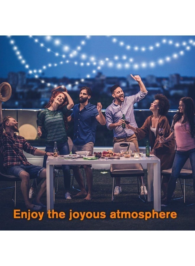 سولاكان سلسلة إضاءة تعمل بالطاقة الشمسية، 300 لمبة LED، طول 32 متر، إضاءة بيضاء، 8 أوضاع إضاءة، تشغيل وإيقاف تلقائي، مقاومة للعوامل الجوية، مناسبة للشرفة والحديقة والتراس - Image 4