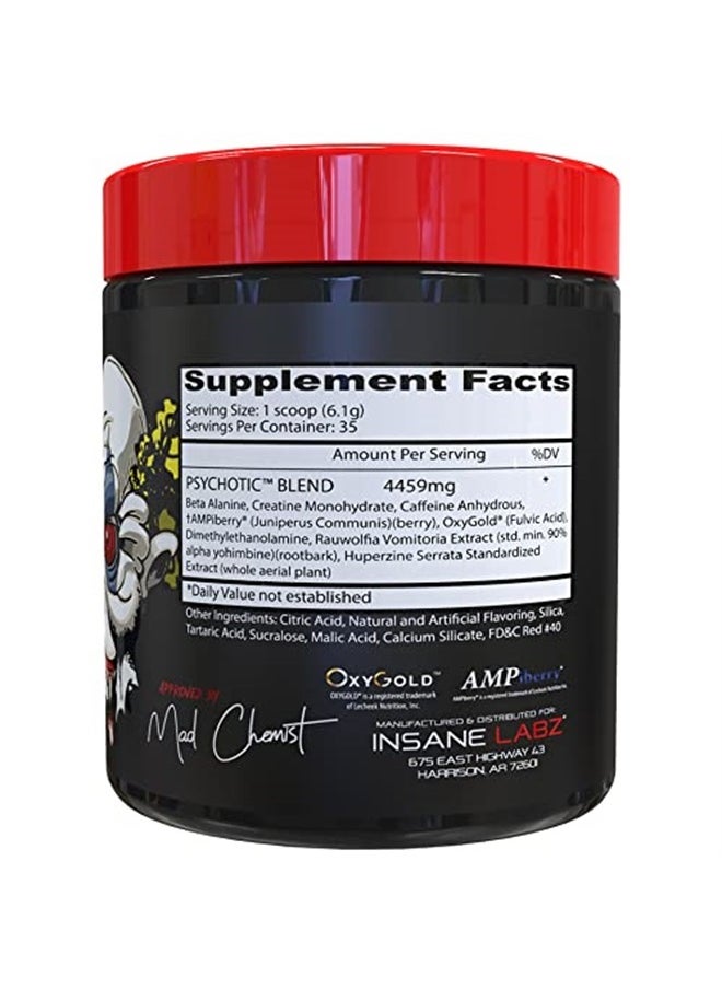Insane labz Psychotic, High Stimulant Pre Workout Powder, Extreme Lasting Energy, Focus and Endurance with Beta Alanine, Creatine Monohydrate DMAE, 35 Srvgs (Watermelon)  - Image 2