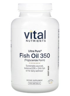 Vital Nutrients Ultra Pure Fish Oil 350 Lemon 200 Softgels 