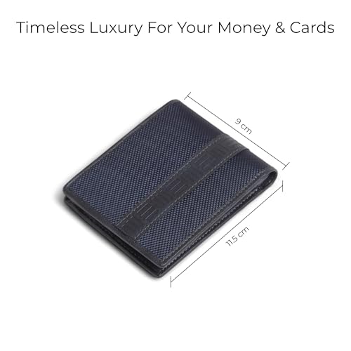 EUME Zen Wallet for Men, Midnight Blue | Slim Bifold Premium Vegan Leather | 6 Card Slots, 2 Compartments, 2 Slip Pockets| Stylish & Durable Men Wallet | Perfect for Everyday Use - Image 3