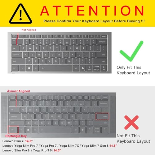 Saco Laptop Keyboard Cover Compatible for 2025 Lenovo IdeaPad Slim 5 13ARP10 13.3 Inch Thin and Light Laptop, Silicone Clear - Image 2