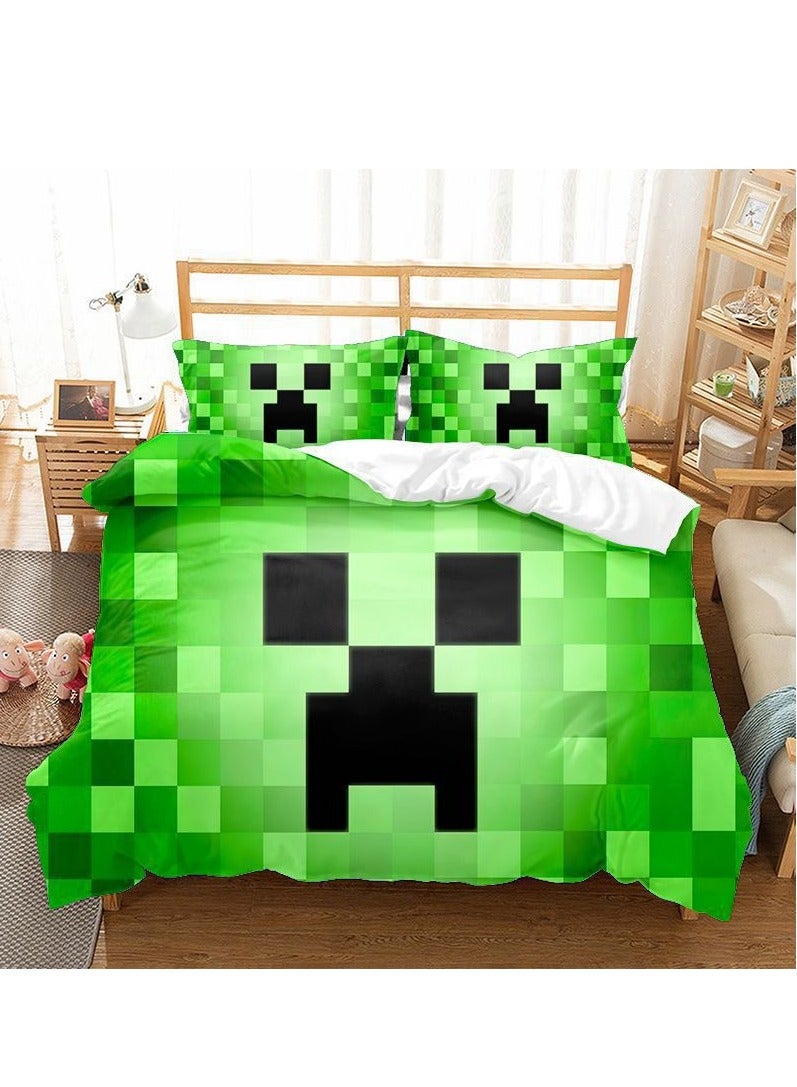 GUDOO 3 in 1 Allover Print Double Duvet Cover Set Includes 2 Pillowcases - Image 1