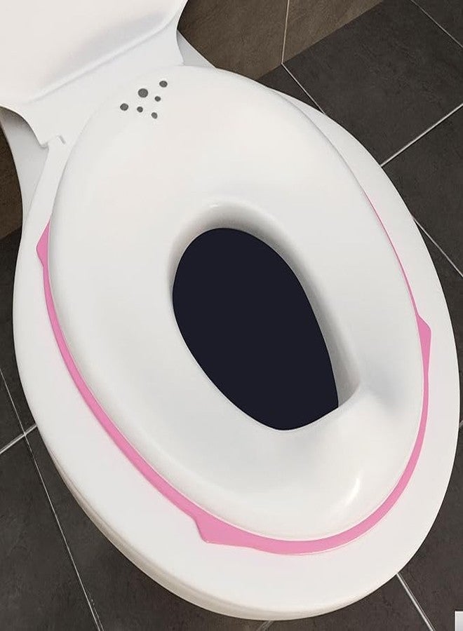 AEREX Portable Baby Potty Toilet Seat Ideal for 0 to 5 Year Baby Potty Training Seat for Boys and Girls Potty Fits Round & Oval Toilets, Toddler Oval Western Toilets (Pink) - Image 1