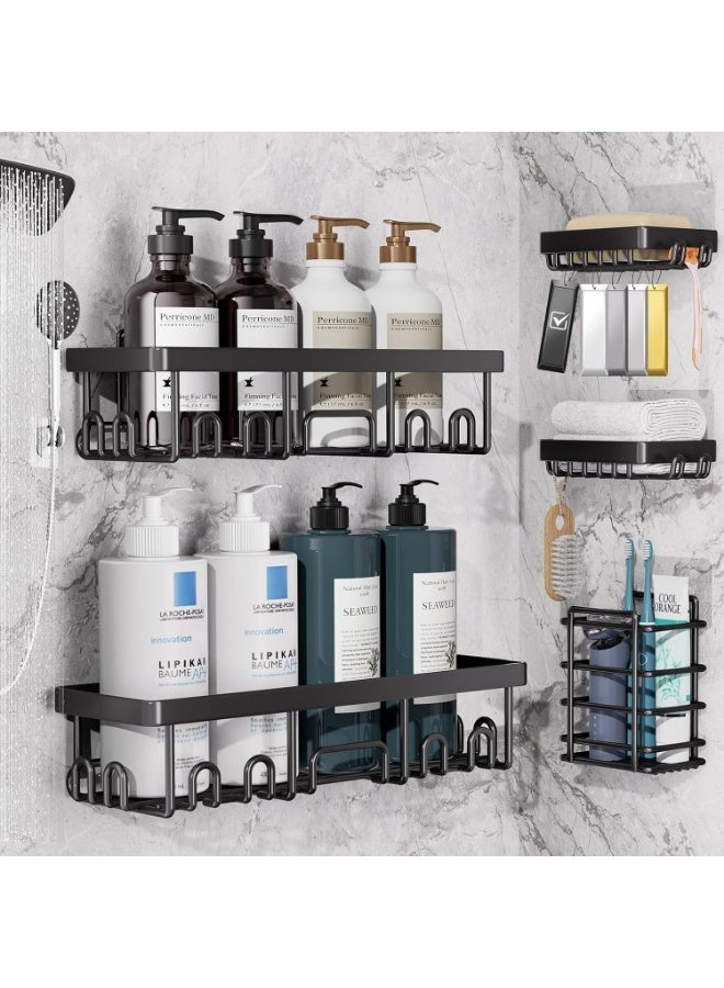 Golden Arrows Rustproof & Waterproof Shower Caddy 5-Pack, No Drilling Adhesive Wall Mounted Shower Shelves Rack, Heavy Weight Bearing, Large Organizer Storage Accessories, Ideal for Bathroom, Home & Kitchen - Image 1