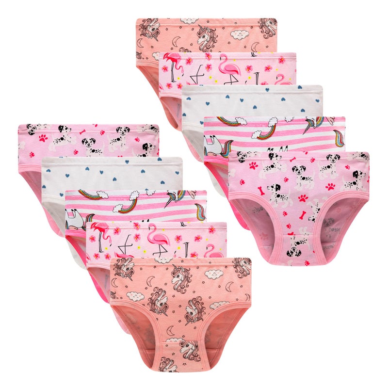 Winging Day Little Girls' Cotton Panties Baby Toddler Soft Underwear Multipack, 10 Packs-color #39, 5 - Image 1