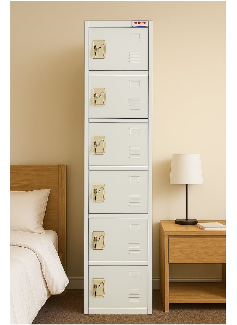 KARNAK 6 Doors Locker Steel Metal Storage Cabinet With Keys For Home Office School And Private Room  - Image 1