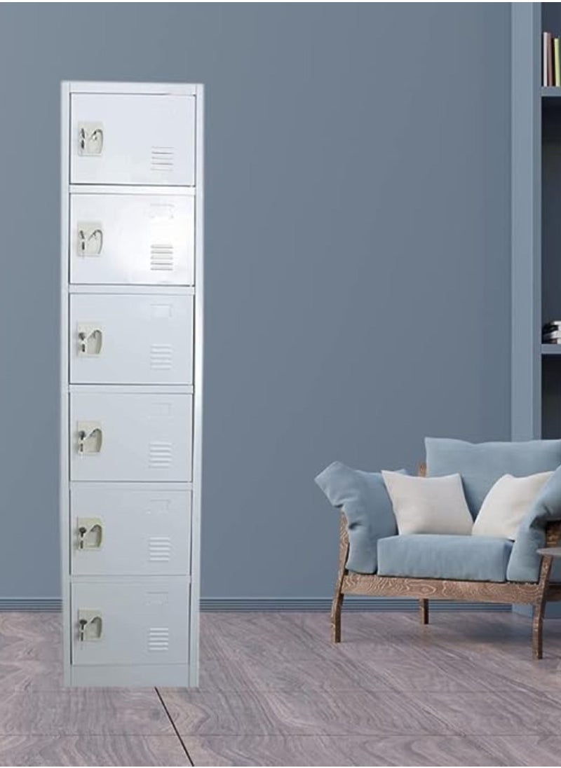 KARNAK 6 Doors Locker Steel Metal Storage Cabinet With Keys For Home Office School And Private Room 
