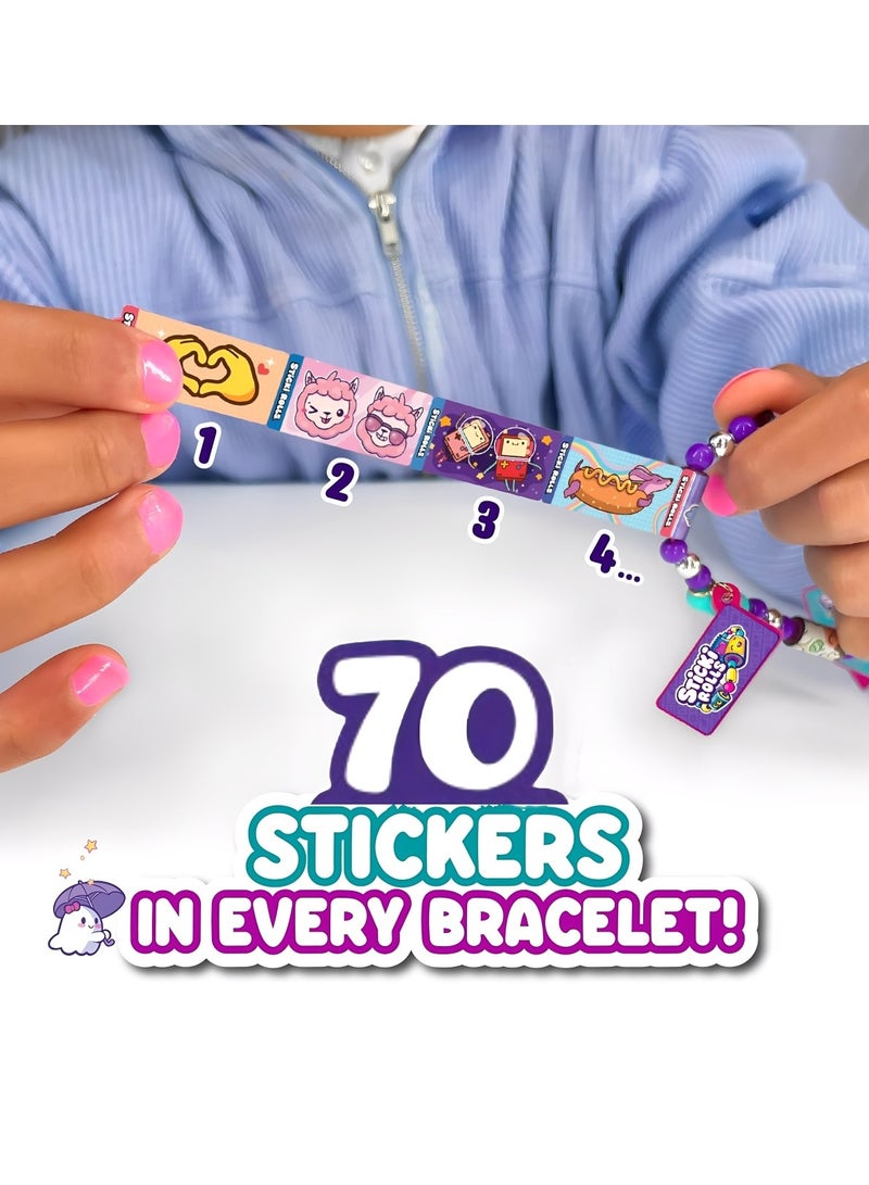 سولومي خرز صناعة أساور للبنات – طقم DIY مع 70+ ملصق كاواي صغير، 2 رول مفاجآت، أكثر من 1000 تصميم ملصق – اكسسوارات خرز إبداعية هدية ممتعة للأطفال والبنات من عمر 5 سنوات فما فوق - Image 2