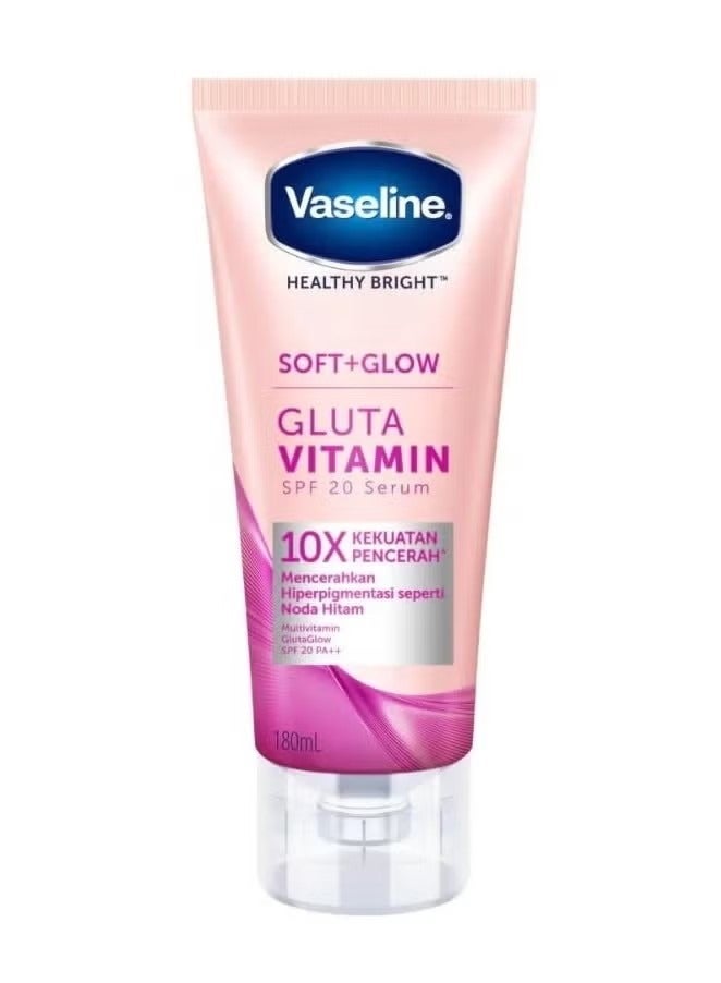 فازلين هيلثي برايت سوفت + جلو غلوتا فيتامين SPF 20 سيروم 180مل