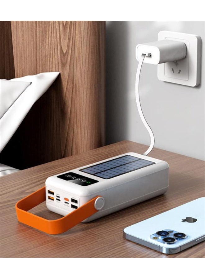 HOMESTAR Solar Power Bank 80000mAh, 4 Integrated Cables, Solar Charging Power Bank with Digital Display, Portable Charger with USB-C, Lightning, USB-A, Micro USB Output, Portable Solar Charger, Ideal for Camping, Travel, Outdoor - Image 3