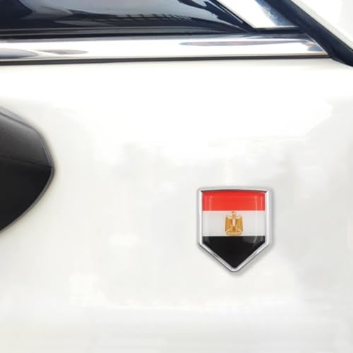 Overdecor Egypt Flag Decal Stickers Car Emblem Egyptian Car Accessories Decorations Chrome Shield Flag Sticker Decals for Cars Truck Vehicles, 2 Pack - Image 4