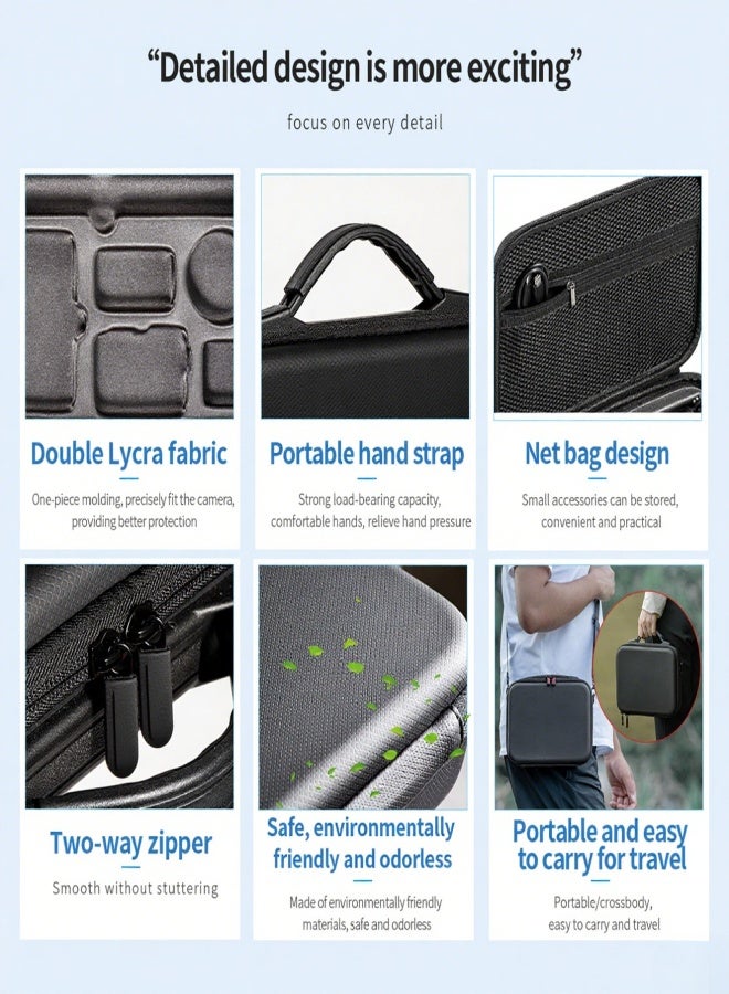 ستارت آر سي حقيبة كاميرا رياضية، حقيبة كاميرا رقمية، حقيبة تخزين محمولة للكاميرا، حقيبة حماية للكاميرا الرقمية بتصميم شبه مفتوح، متوافقة مع كاميرا DJI Osmo Action 4، تدعم خاصية التحرير السريع - Image 4