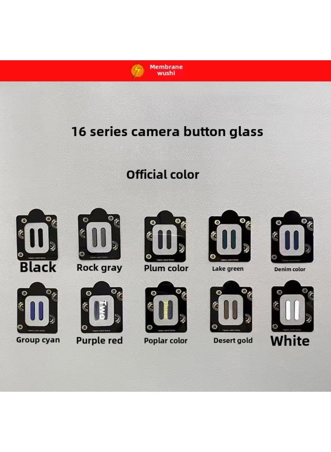 For Apple 16 Button Sticker 16pro Photo Button Tempered Film Iphone16promax Side Button Film-Colour: Camera Button Tempered Film, Two Pieces-Size:iPhone16Pro Max