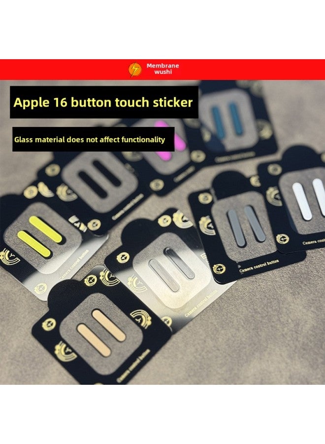 For Apple 16 Button Sticker 16pro Photo Button Tempered Film Iphone16promax Side Button Film-Colour: Camera Button Tempered Film, Two Pieces-Size:iPhone16Pro Max