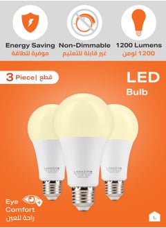 LAWAZIM 15W LED Bulb A70 E27 - 3 Piece 3000K Warm White- Energy Saving 80W Equivalent Non-Dimmable Lightbulbs with 1200 Lumens and Long-Lasting 15,000H Design - for Home, Kitchen, and Bedroom Lighting  - Image 3