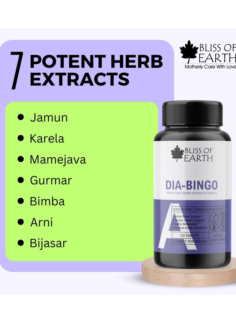 BLISS OF EARTH Sugar Control Tablets To Manage Blood Sugar Levels Naturally  120 Tablets 500Mg - Image 2