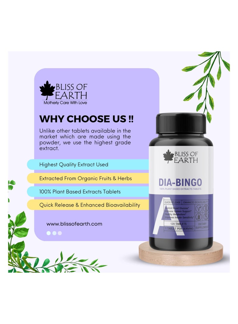BLISS OF EARTH Sugar Control Tablets To Manage Blood Sugar Levels Naturally  120 Tablets 500Mg - Image 5