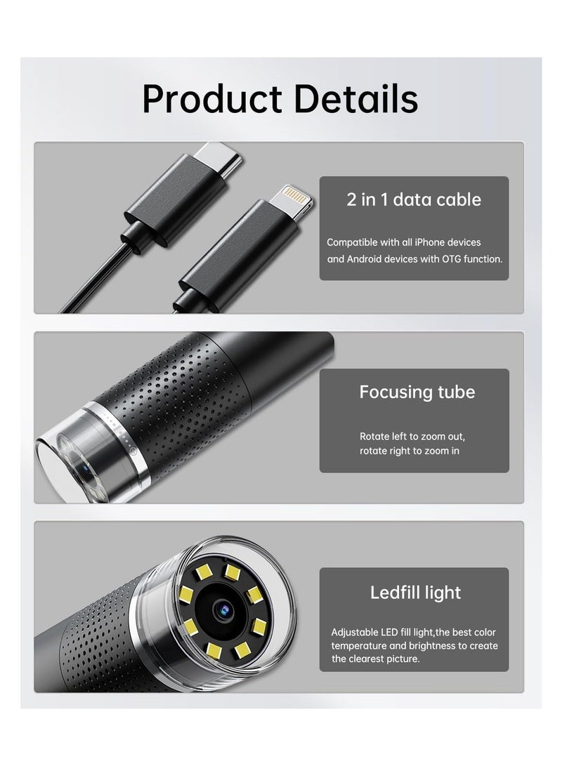 Captaintech Handheld Digital Microscope Camera, 50X-1600X Magnification USB Pocket Microscopes Camera, HD Fixed Focus Magnifier, for Adults Kids with 8 Adjustable LED, Coin Magnifier for iPhone, iPad, Android - Image 5