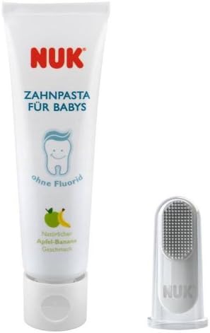 NUK 10256396 Oral Care Set Consisting of Baby Toothpaste with Natural AppleBanana Flavour and Finger ToothbrushBPA - Image 2