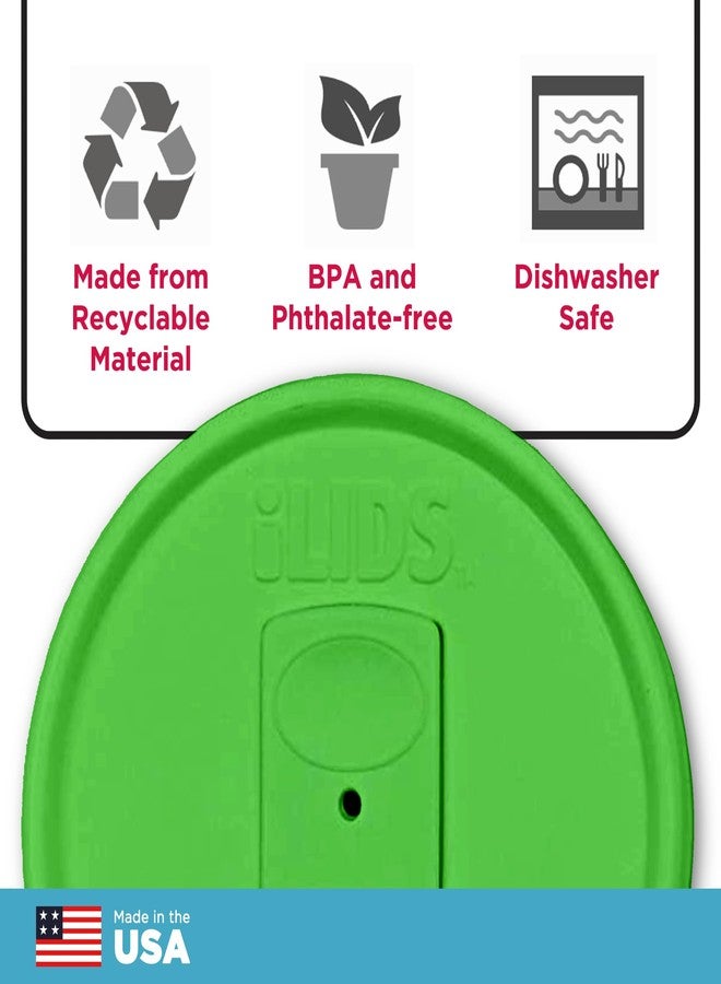 iLIDS Mason Jar Drink Lid, Regular Mouth, Grass Green, Pack of 2 - Image 5