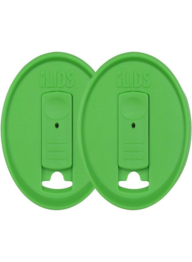iLIDS Mason Jar Drink Lid, Regular Mouth, Grass Green, Pack of 2 - Image 1