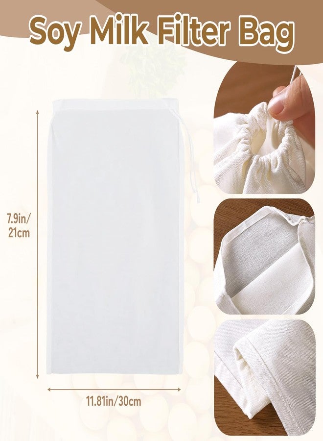 OLLBIT 4PCS Nut Milk Bag,8x12'' 200 Mesh Fine Mesh Cheese Cloth,Nylon Cheesecloth Bags for Straining,Multiple Usage Reusable Juice Strainer,Suitable for Straining Fruit Coffee Tofu Yogurt Tea (200 Mesh) - Image 2