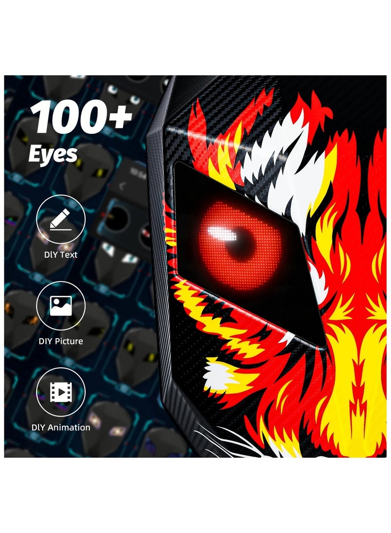 حقيبة ظهر دراجة نارية من Crelander حقيبة ظهر الفارس قابلة للبرمجة بإضاءة LED حقيبة كمبيوتر محمول صلبة لركوب الدراجات النارية بشاشة عالية الدقة ومنضر جميل طبعة النمر - Image 2