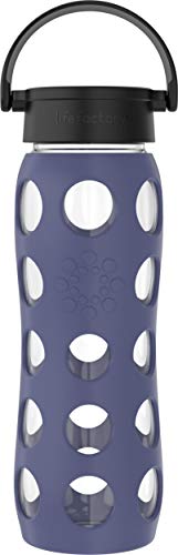Lifefactory Classic Cap Dusty Purple 22Ounce Glass Water Bottle with Protective Silicone Sleeve 22 OunceLG4311BDP4