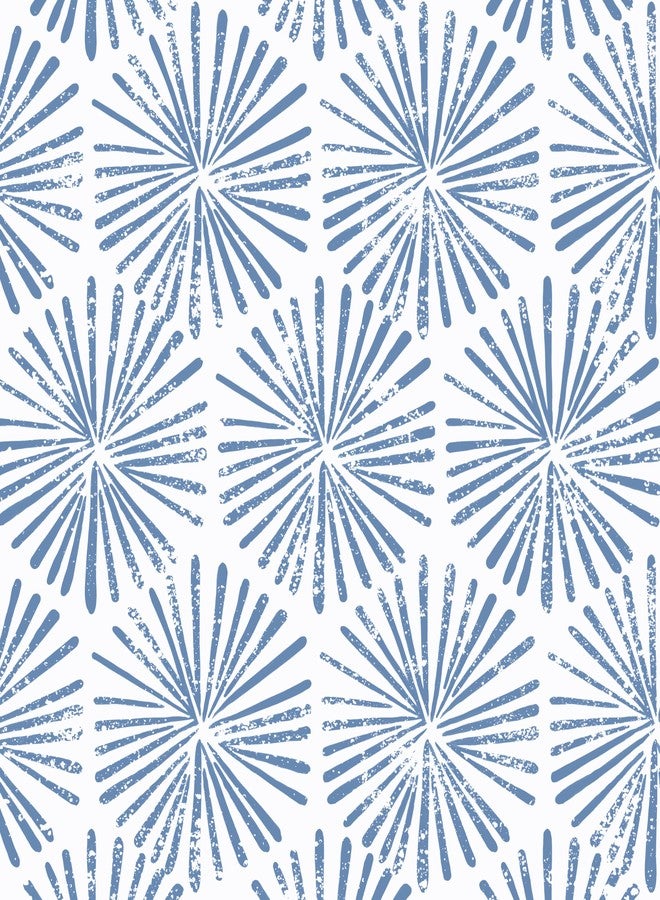 Guvana Peel and Stick Wallpaper Blue and White Wallpaper Geometric Contact Paper for Cabinets Drawer Striped Wallpaper Peel and Stick Modern Self-Adhesive Wallpaper for Bathroom Bedroom 17.3''×118'' - Image 1
