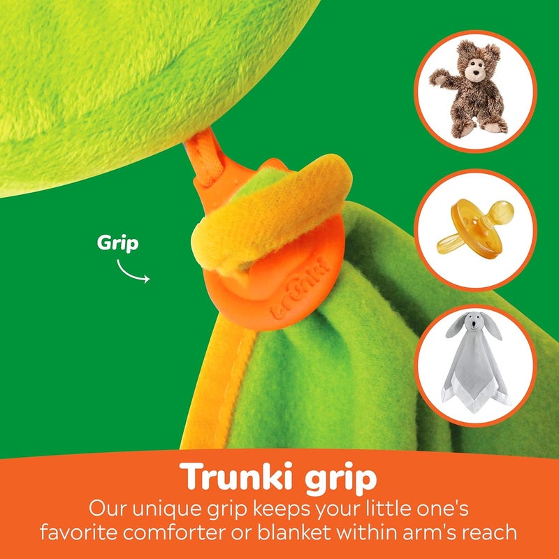 trunki Kid's Travel Neck Pillow and Chin Rest | Support Sleepy Heads in The Car Seat, Plane, Bike or Pram | Yondi Small Dudley Dinosaur (Green) - Image 4