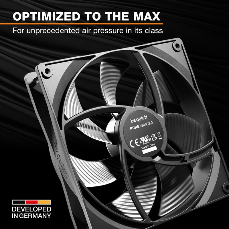 be quiet! Pure Wings 3 140mm PWM, 3 Included, high top-end Speed, Low Minimum RPM, Optimized Fan Frame, Newly Designed Fan Blades - Image 2