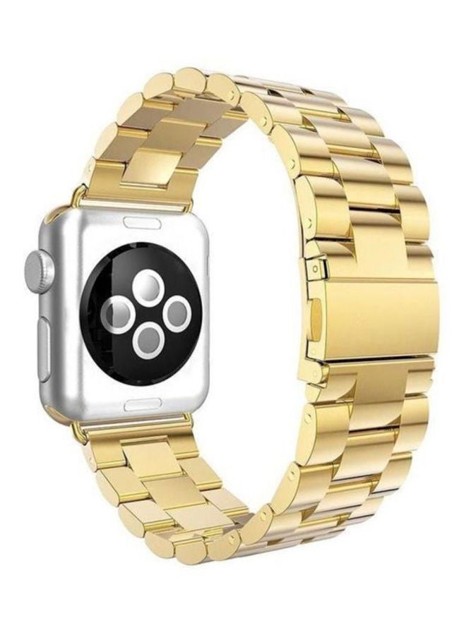 NIBEMINENT Steel Replacement Band For Apple Watch Series 4/5 Gold  - Image 3