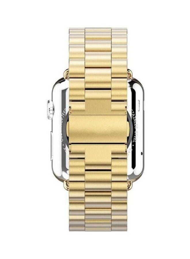 NIBEMINENT Steel Replacement Band For Apple Watch Series 4/5 Gold  - Image 4