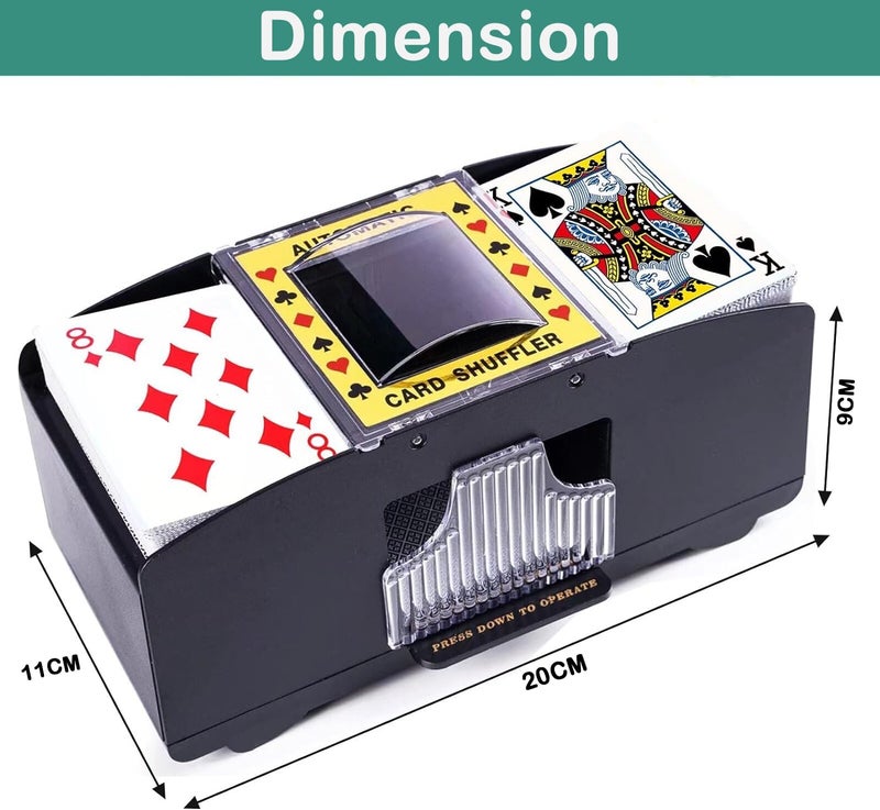 FunBlast آلة خلط بطاقات أوتوماتيكية – آلة توزيع بطاقات تعمل بالبطارية، خلط بطاقات بوكر ب Decks 2، خلط بطاقات محمول، خلط بطاقات كهربائي لألعاب الكازينو، النوادي والحفلات المنزلية - Image 3