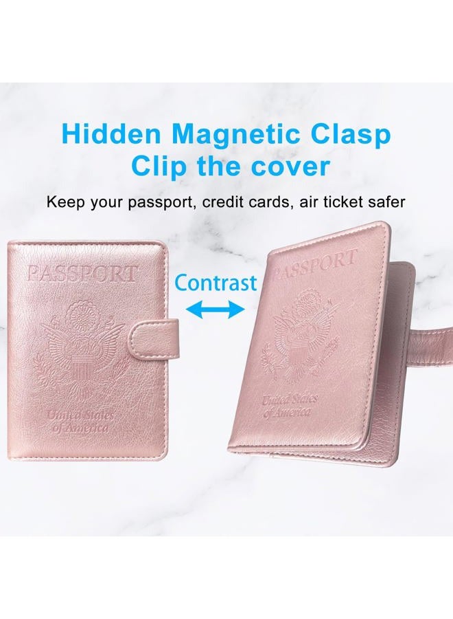 ACdream Passport Holder Case, ACdream Protective Premium Leather RFID Blocking Wallet Case for Passport,Rose Gold - Image 5