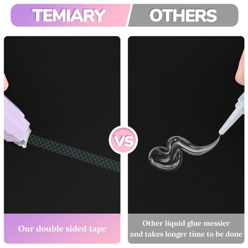 Temiary 4-Pack Double Sided Tape Roller, 6 mm x 196 Inch Adhesive Tape Glue Scrapbook Dispenser Runner for Scrapbooking Craft Supplies Office School (Purple) - Image 4