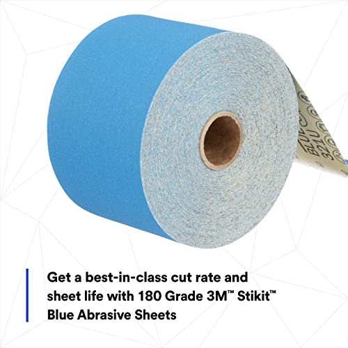 3M Stikit Blue Abrasive Sheet Roll, 36221, No Hole, 2-3/4 in x 30 yd, 180+ Grade, Automotive Sanding Roll Sandpaper for Coating Removal, Body Repair, Auto Sanding - Image 4