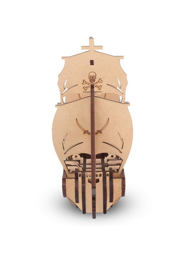 Webby DIY Wooden 3D Pirate Ship Puzzle Kit, Show Piece, Home & Office Table Decoration, Birthday Gift for Kids, 15 Pcs - Image 5