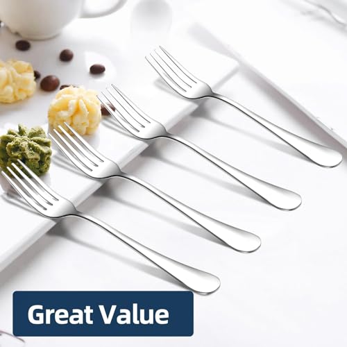 ITITT 16 Piece Dinner Forks, 8 Inch, Top Food Grade Extra-Fine Stainless Steel Silverware Forks，Silverware Set, Dishwasher Safe （Silver) - Image 5