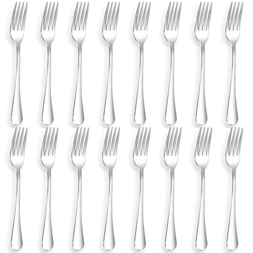 ITITT 16 Piece Dinner Forks, 8 Inch, Top Food Grade Extra-Fine Stainless Steel Silverware Forks，Silverware Set, Dishwasher Safe （Silver) - Image 1