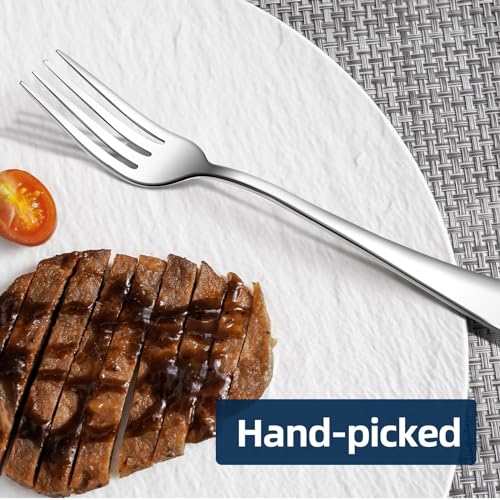 ITITT 16 Piece Dinner Forks, 8 Inch, Top Food Grade Extra-Fine Stainless Steel Silverware Forks，Silverware Set, Dishwasher Safe （Silver) - Image 4