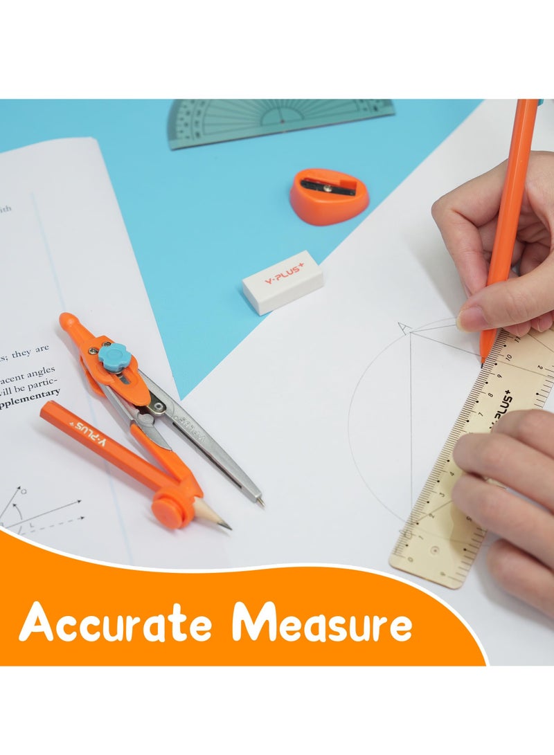Excefore Geometry Set for Students - Math Protractor, Compass, and Rulers Kit - Great for Class Supplies and School - Includes 12 Pieces - Image 5