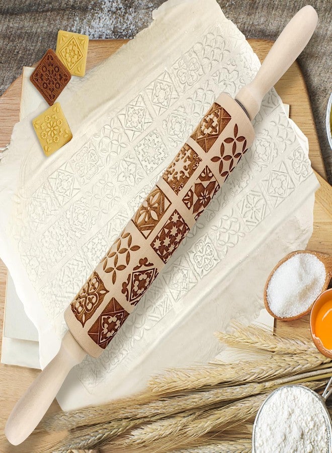 RDGDFONG شوبك منقوش - أداة خشبية ثلاثية الأبعاد محفورة بالليزر بعمق، مثالية للأطفال والكبار لصنع عجينة البسكويت والفطائر والمعجنات - Image 1