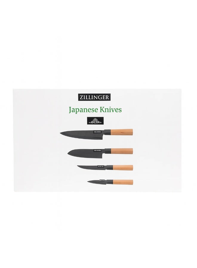 ZILLINGER Zillinger Japanese Knife Set – 4-Piece Professional Kitchen Knives - Image 1