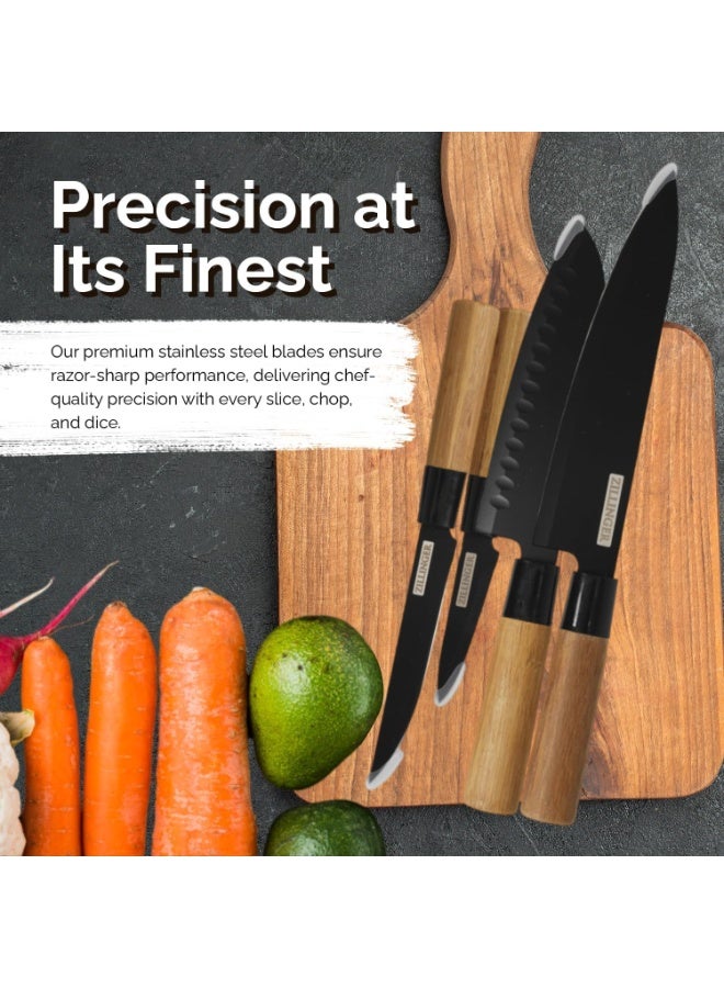 ZILLINGER Zillinger Japanese Knife Set – 4-Piece Professional Kitchen Knives - Image 4