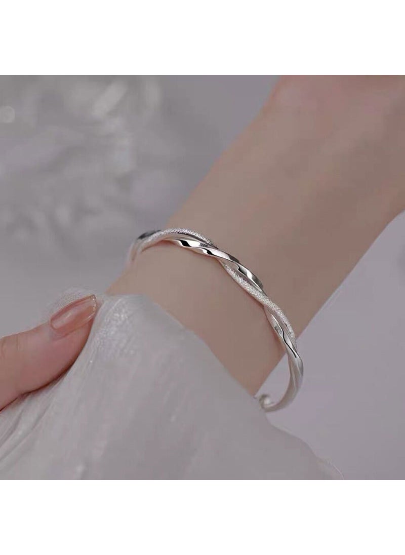 Generic - Mobius Bracelet Womens 9999 Sterling Silver Young Twist Push-Pull Silver Bracelet Niche Tanabata Gift WholesaleMobius push-pull silver bracelet about 25g Mobius push-pull silver bracelet about 25g - Image 1