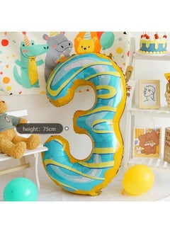 Atpata Funky Atpata Funky Donut Candy Theme 34 Inch Number Shape Foil Balloons - Ideal for Birthdays & Celebrations - Vibrant 0 to 9 Numbers - Durable & Self-Sealing Party Decor Balloons (3)  - Image 2