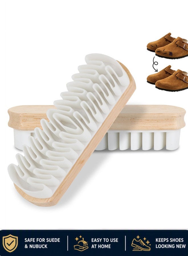 Osowake 2Pcs Suede Brush for Shoes, Nubuck Brush Suede Eraser Suede Shoe Brush Suede Shoe Cleaner, Suede Cleaning Brush for Shoes, Bags, Sofa with Wooden Handle, Stain Eraser - Image 1