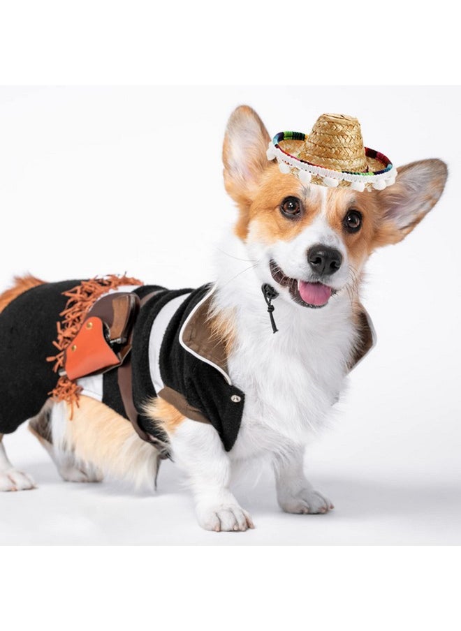TOPZEA - 6 Pack Sombrero Hat Fabric And Straw Mini Sombrero Headband Hats Mexican Theme Party Cinco De Mayo Festival Hat Carnival Costume Photo Props Small Straw Hats For Kids Pets - Image 1